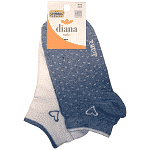 Diana Κάλτσες Γυναικείες Με Καρδούλες Γκρι Άσπρο 2τεμ