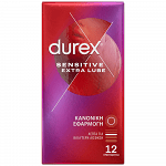 Durex Sensitive Προφυλακτικά Extra Λιπαντικό 12τεμ