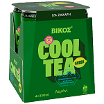 Βίκος Cool Tea Green Λεμόνι Χωρίς Ζάχαρη 330ml (4τεμ)