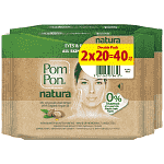 Pom Pon Yγρά Μαντηλάκια Ντεμακιγιάζ Νatura Argan oil 2x20τεμ
