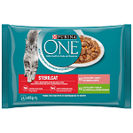 Purina One Τροφή Για Στειρωμένες Γάτες Σολομός Γαλοπούλα 4x85gr