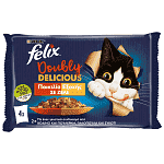 Felix Agail Υγρή Τροφή Γάτας Doubly Delicious Κρέας 4x85gr