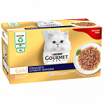 Gourmet Gold Κονσέρβα Γάτας Ζουμερός Πειρασμός Με Σολομό 4x85gr
