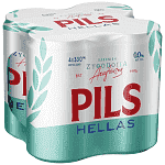 Pils Hellas Μπίρα Κουτί 0.0% 330ml 4τεμ