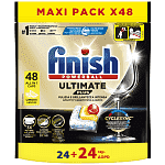 Finish Ultimate Plus Κάψουλες Πλυντηρίου Πιάτων Λεμόνι 24+24 Δώρο