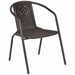 Πολυθρόνα Με Καφέ Σκελετό & Καφέ Rattan 55x59x73cm