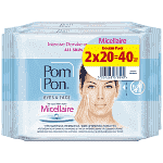 Pom Pon Υγρά Μαντηλάκια Ντεμακιγιάζ Micellaire Και Νεσεσερ 2x20τεμ