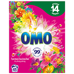 Omo Τροπικά Λουλούδια Απορρυπαντικό Πλυντηρίου Σκόνη 45μεζ 2,52Kg
