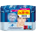 Pom Pon Υγρά Μαντηλάκια Ντεμακιγιάζ Micellaire Και Νεσεσερ 2x20τεμ