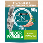 Purina One Cat Indoor Γαλοπούλα & Δημητριακά Ολικής Άλεσης 800gr