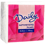Daiily Χαρτοπετσέτες Λευκές 30x30cm 11Φύλλων 0,190kg