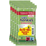 Wet Hankies Υγρά Μαντηλάκια Αντιβακτηριδιακά Lemon 4x15τεμ