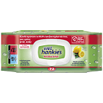 Wet Hankies Αντιβακτηριδιακά Μαντήλια Lemon Thick 72τεμ