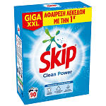 Skip Απορρυπαντικό Πλυντηρίου Ρούχων Clean Power 90Μεζ