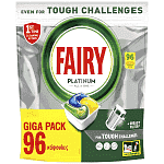 Fairy Platinum Tαμπλέτες Πληντυρίου Πιάτων Λεμόνι Giga 96τεμ