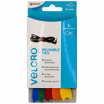 Velcro Ρυθμιζόμενα Δεματικά Καλωδίων Πολύχρωμα 12mm x 20cm 5τεμ