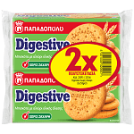 Παπαδοπούλου Digestive Μπισκότα Χωρίς Ζάχαρη 2x250gr