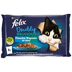 Felix Agail Υγρή Τροφή Γάτας Ποικιλία Ψαρικών σε Ζελέ 4x85gr