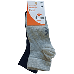 Diana Ημικοντή Γυναικεία Κάλτσα 2 Ζεύγη Γκρι-Μαύρο