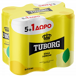 Tuborg Lemon Σόδα 330ml 5 +1 Δώρο