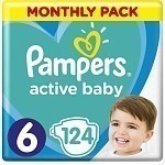 Pampers Πάνες Active Baby Monthly Pack (124τεμ) Νο6