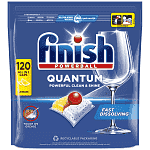 Finish Quantum All in 1 Ταμπλέτες Πλυντηρίου Πιάτων Λεμόνι 120τεμ