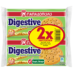 Παπαδοπούλου Digestive Μπισκότα Χωρίς Ζάχαρη 2x250gr