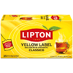 Lipton Μαύρο Τσάϊ Κίτρινα Φακελάκια 25τεμ