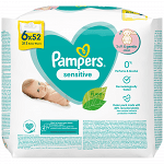 Pampers Sensitive Μωρομάντηλα 312τεμ 2x156τεμ