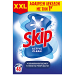 Skip Απορρυπαντικό Πλυντηρίου Ρούχων Active Clean Σκόνη 48M 3.12kg