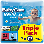 BabyCare 99% Water Μωρομάντηλα Triple Pack 3x72τεμ