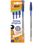 BIC Στυλό Cristal Μπλέ Σακουλάκι 4 τμχ