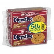 Παπαδοπούλου Μπισκότα Digestive 2x250gr -0,50€