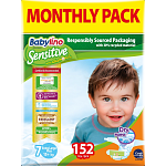Babylino Sensitive Πάνες Monthly Pack (152τεμ) Νο7 (15+kg)