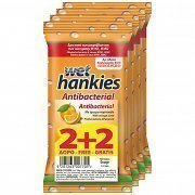 Wet Hankies Υγρά Μαντήλια Αντιβακτηριδιακά Orange 15τεμ 2+2 Δώρο