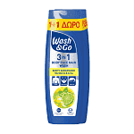 Wash & Go 3in1 Αφρόλουτρο & Σαμπουάν Mint Lime 360ml 1+1 Δώρο