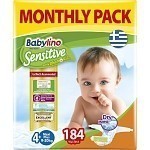 Babylino Sensitive Πάνες Monthly Pack (184τεμ) Νο4+ (10-15kg)