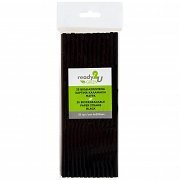 Ready2U Βιοδιασπόμενα Χάρτινα Καλαμάκια Μαύρα 25 Τεμάχια