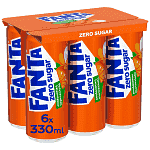 Fanta Πορτοκαλάδα Zero Χωρίς Ζάχαρη 6x330ml