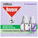 Baygon Υγρό Ανταλλακτικό Λεβάντα 2x27ml 90 Νύχτες