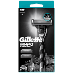 Gillette Mach III Ξυραφάκια Charcoal Μηχανή +2 Ανταλλακτικά