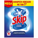 Skip Απορρυπαντικό Πλυντηρίου Ρούχων Clean Power Σκόνη 95μεζ