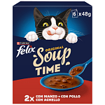 Felix Soups Βοδινό Κοτόπουλο Αρνί 6x48gr