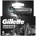 Gillette Mach III Ξυραφάκια Charcoal Ανταλλακτικά 5τεμ