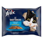 Felix Agail Υγρή Τροφή Γάτας με Σολομό-Τόνο σε Ζελέ 4x85gr