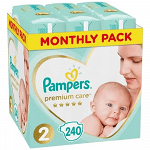 Pampers Πάνες Premium Care Monthly Pack (240τεμ) Νο2 (4-8kg)