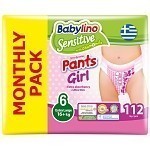 Babylino Sensitive Πάνες Girl Monthly Pack No6 (16+ kg) 112τεμ