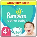 Pampers Active Baby Monthly Pack (164τεμ) Νο 4+