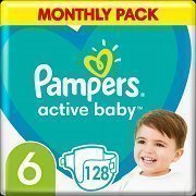 Pampers Active Baby Monthly Pack (128τεμ) Νο 6 (13-18kg)