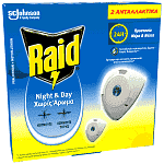 Raid Night & Day Εντομοαπωθητικό Διπλό Ανταλλακτικό